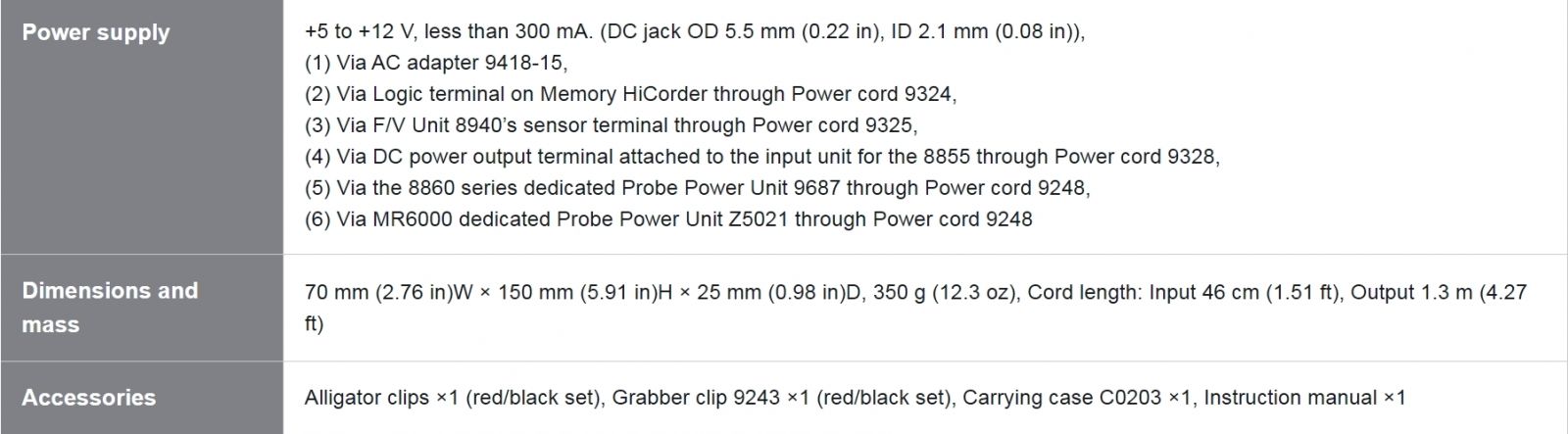 פרוב דיפרנציאלי למדידת מתח גבוה HIOJI 9322 DATA 1